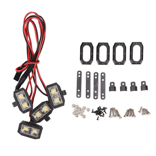 RC-strålkastare 5‑7.4V 8LED vitt ljus RC LED-strålkastare Slitstarka RC LED-ljus med plastskal för 1/10 RC-bil