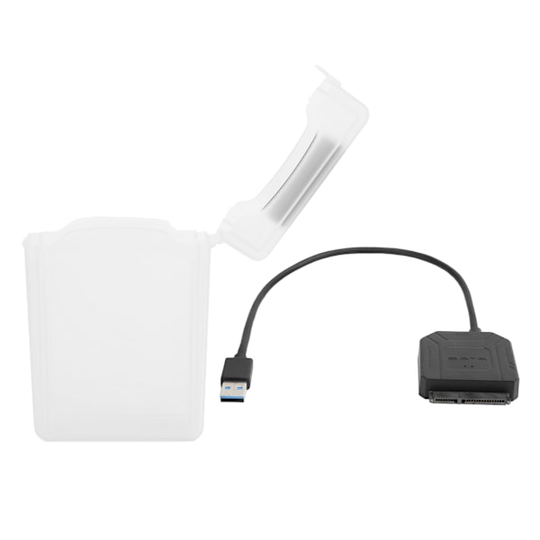 SATA USB 3.0-adapter 2,5 tum 3,5 tum SSD HDD hårddisk kabel datortillbehör skyddslåda (vit)