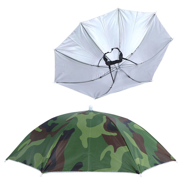 Sammenfoldelig paraplyhat, bærbar, vandtæt, udendørs fiskeparaplyhue til voksne, camouflage