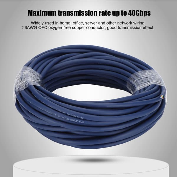 CAT8 26AWG 2000Mhz syrefri kopparnätverkskabel Ethernet-datakabel (20m / 65.6ft)