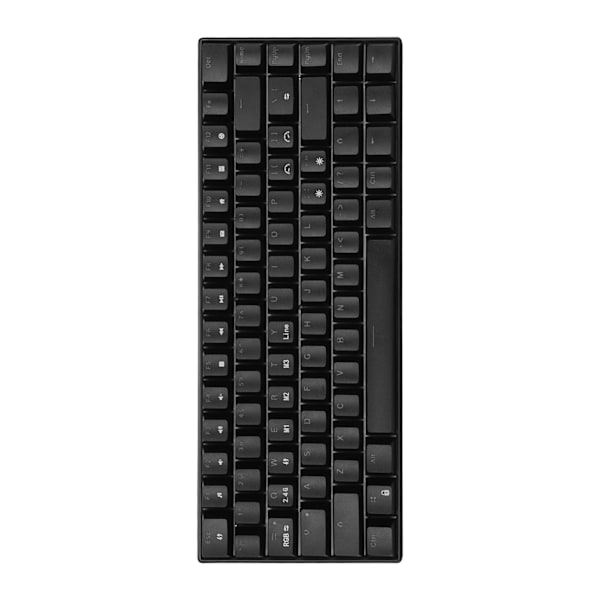 Mekanisk tastatur 82 tast RGB 3 forbindelsestilstande Sort ergonomisk layout Computer tastatur til kontor 5V DC Brun switch