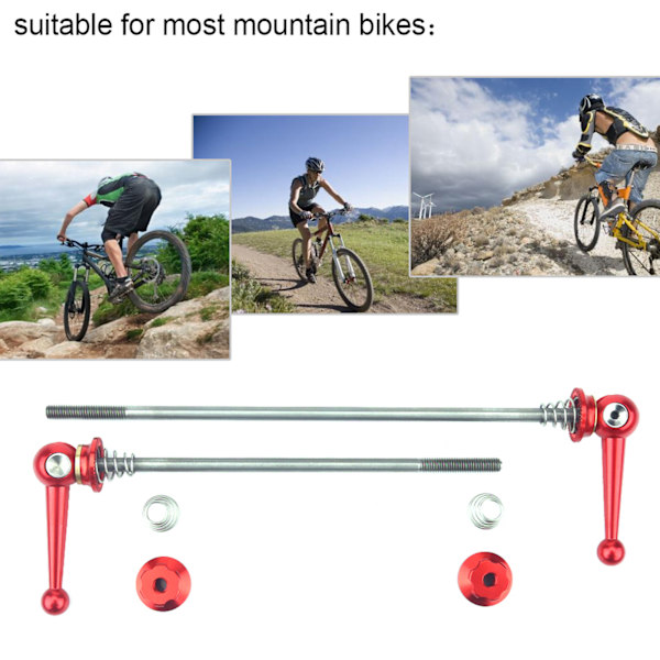 2 stk. Ultralet Quick Release Spyd til Cykel i Titaniumlegering, Reservedele (Rød)
