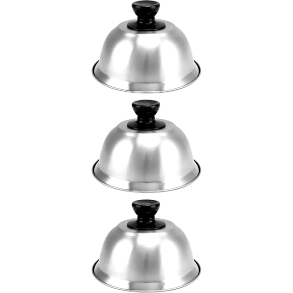 3-pakks Burgerkuppel, Smeltekuppel, Rustfritt Stål, 16 x 10 cm, For Hamburgere