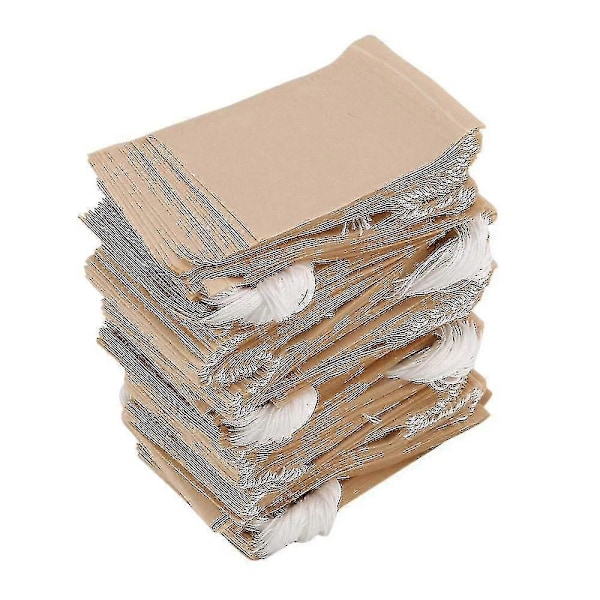 500 stk. tefilterposer, engangs teposer af papir med snøre til løs te, kaffe (naturlig)
