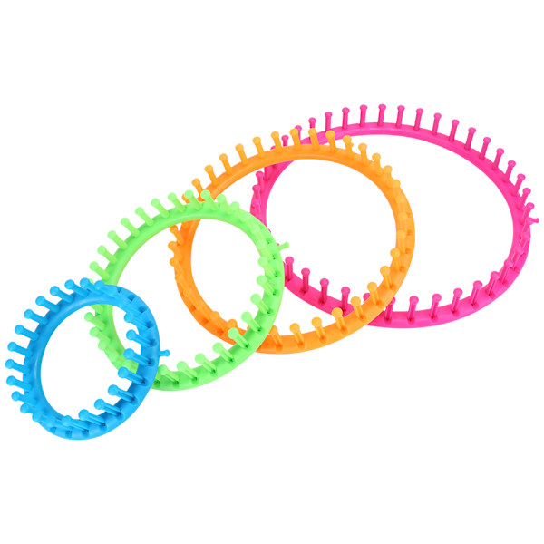Cirkelrund stickningsväv set hantverkskit verktyg med krok, nål och pompom-sjaltillverkare