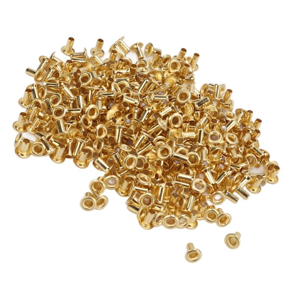 500 stk hule nagler DIY gjennomgående hull messing dekorative hule nagler kobber luft øye spenner 4,8x2,3x5,5mm