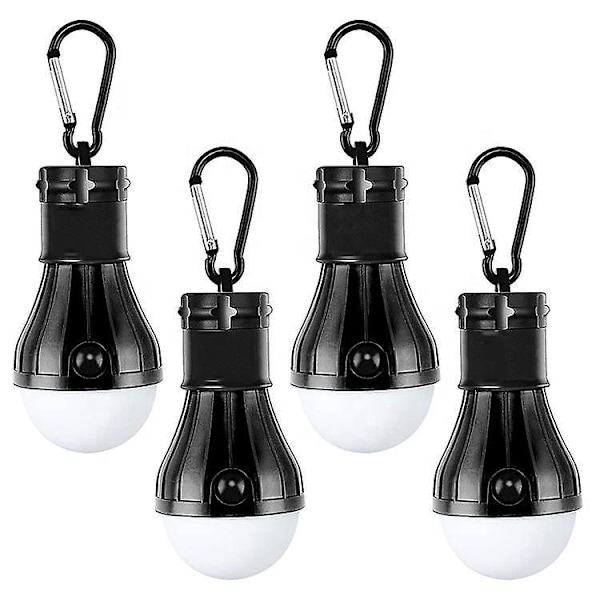 4-pack LED Campinglampor Bärbara Tältlampor med Klämma för Vandring Fiske Nödläge Storm Utan Ström