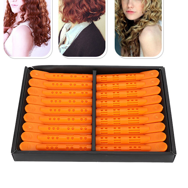 18 stk. Professionel permanent hår curler husholdning DIY bølget krøllet hår curler styling værktøj orange