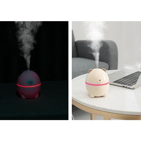 Mini - portabel luftfuktare, liten sval dimluftfuktare med LED-nattlampa i färg, USB