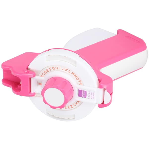 Pregemaskin Mini Manuell Skrivemaskin Tapeprinter DIY Prosjektutstyr Rosa