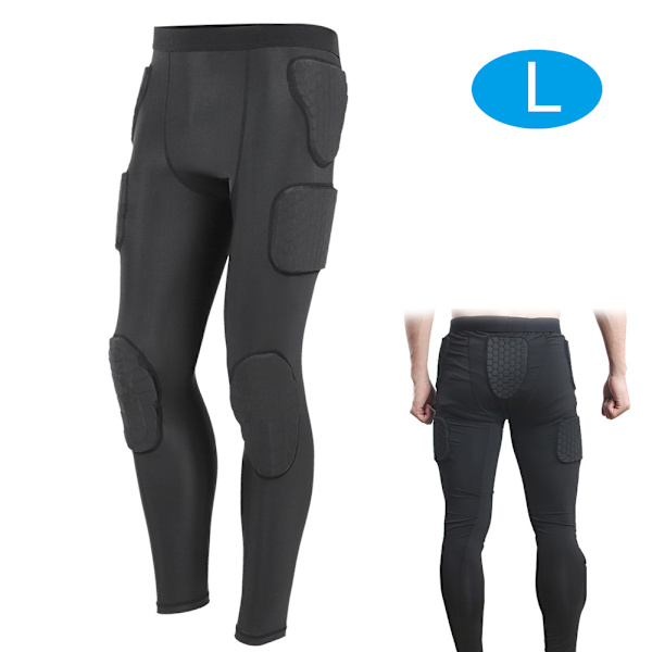 Beskyttelsesutstyr Fotball Anti Knock Bukser Lange bukser Cellular Antikollisjon Fitness Sport Keeper Sport Bukser(L)