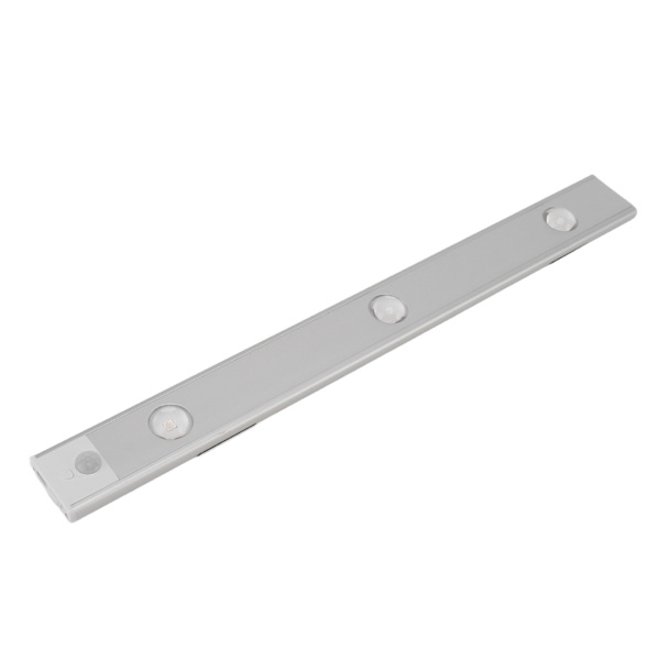 Under Cabinet Light 15,7in Lang Magnetisk Bevægelsessensor Trinløs Dæmpning USB Opladning Stick On Lys til Studie Arbejde Sølv Farve