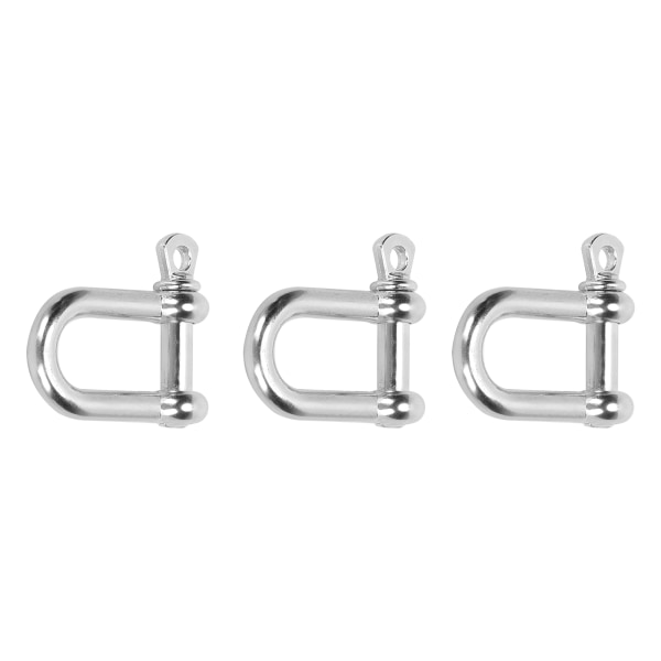 3 stk U-formsjakkel sinklegering D-ringlåsbue-sjakkel for Paracord-armbånd flatt hode