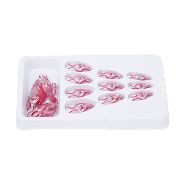 24ST falska konstnaglar cover lång tryck Färgglada konstnaglar för DIY Nail Art SalonN9