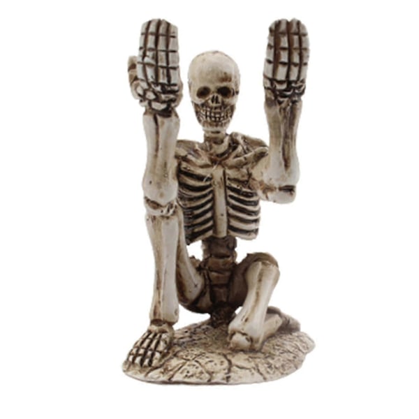 Penholder med uhyggeligt skeletdesign, penopbevaringsstativ i slidstærk resin, pladsbesparende skrivebordsorganisator til hjemmekontoret