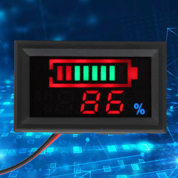 YB27VE Elektrisk bil Digital LED-spænding og elektricitet Dual Meters Tester Batteri Power Display Spændingsmåler (blysyrebatteri 12V)