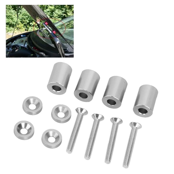 Bil Aluminiumlegering Motorhuv Ventilationsdistans Passar för 6 mm Motor (Silver)
