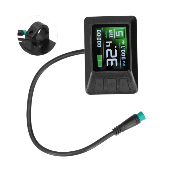 24V/36V/48V LCD7C Färgskärm Instrument Elcykel Batteri Display med Vattentät Anslutning