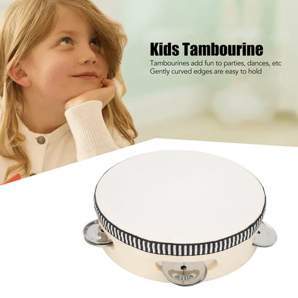 Opetuksellinen käsitamburiinirumpu - 154 mm, polyesteri, selkeä ääni