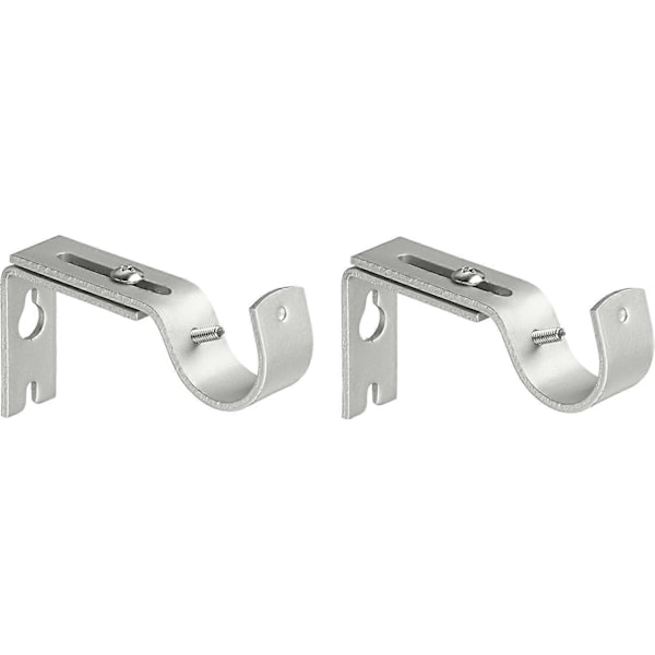 Justerbara Väggfästen för Gardinstänger, Set om 2, Silver Nickel