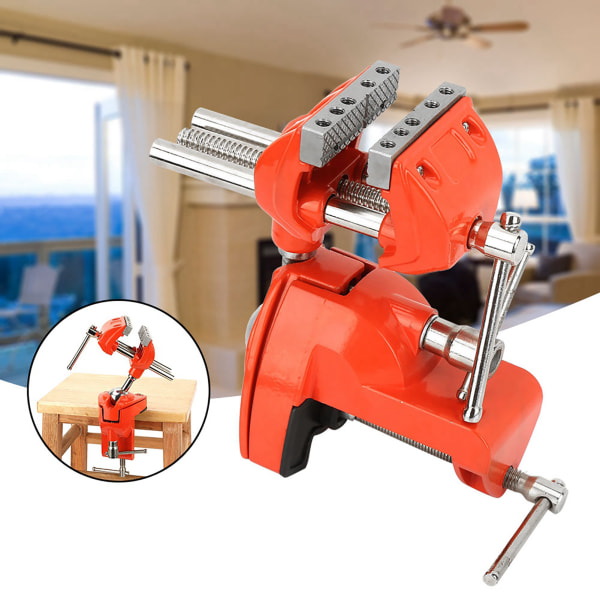 Mini 360° roterende klemme skrustikke Justerbar 70 mm kjevebredde skrustikke bordklemme for arbeidsbenk treverk