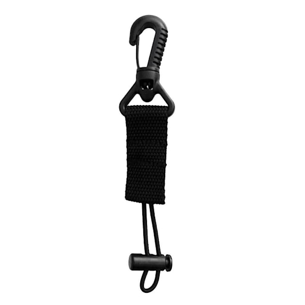 Mundstykkeholder til dykkerregulator med webbing og clips, sort