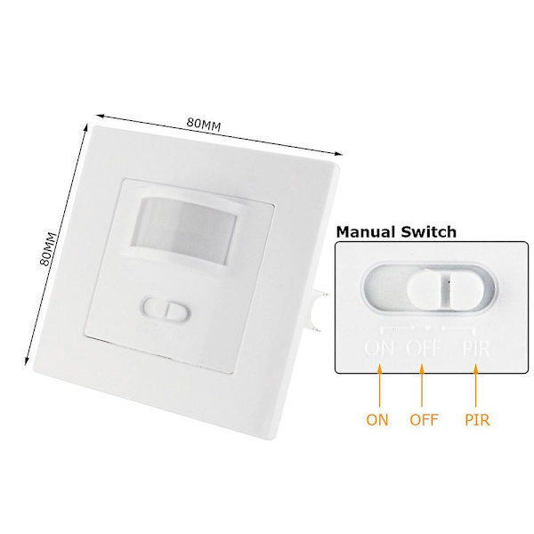 Bevægelsessensor vægkontakt til LED- og halogenlamper