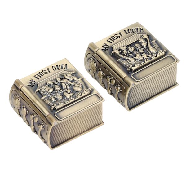 Exquisite Polishing Process Engraving Pattern Durable Metal Baby Tooth Box