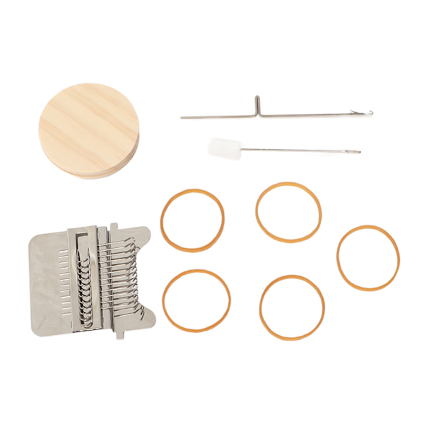 Darning Mini Loom - Enkel användning, brett användningsområde - Rostfritt stål och trä - Mini vävstol för mattor, halsdukar och kläder - 12 krokar