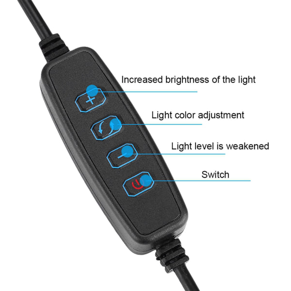 Justerbart 6-tommers ringlys med 3 farver - USB-drevet