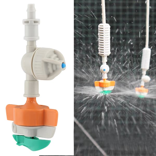 5 stk. roterende sprinkler med antidrypp hengende sprøyte hagevanning mikro drypp montering