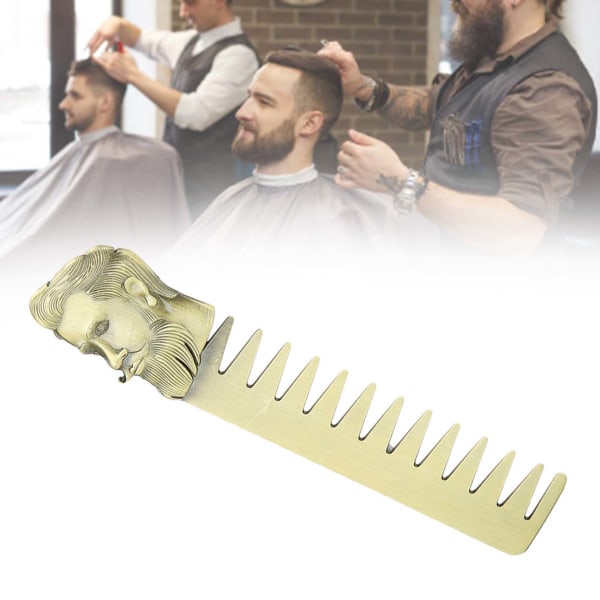 Styling skægkam bred tand zinklegering Frisørsalon Frisørkam til mænd