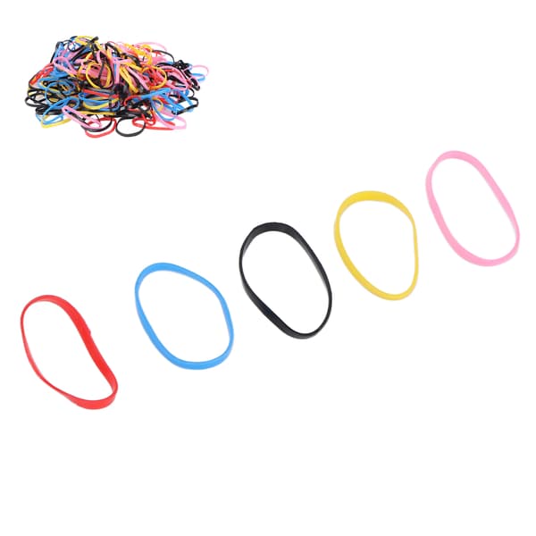 Gummiband Färgade Hög Elasticitet Stark Hårögla Engångs Små Gummiband