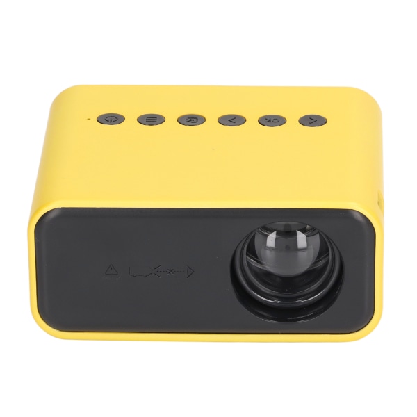 Miniprojektor Bærbar Mini Hjemmefilmprojektor HD LED Mikro Mobiltelefon Sammeskjermprojektor for bærbar PC TV Telefon Nettbrett Gul EU-plugg 100-240V