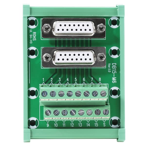 DB15-M6 Dobbelt Hun Hoved DIN Skinne Montering Interface Modul Terminal Block Board Connector
