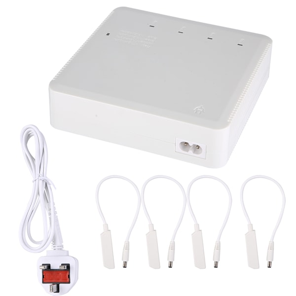 4 Batteriporte + 2 USB-opladnings RC Drone-oplader til XIAOMI FIMI X8 SE-droner 100-240V Hvid UK