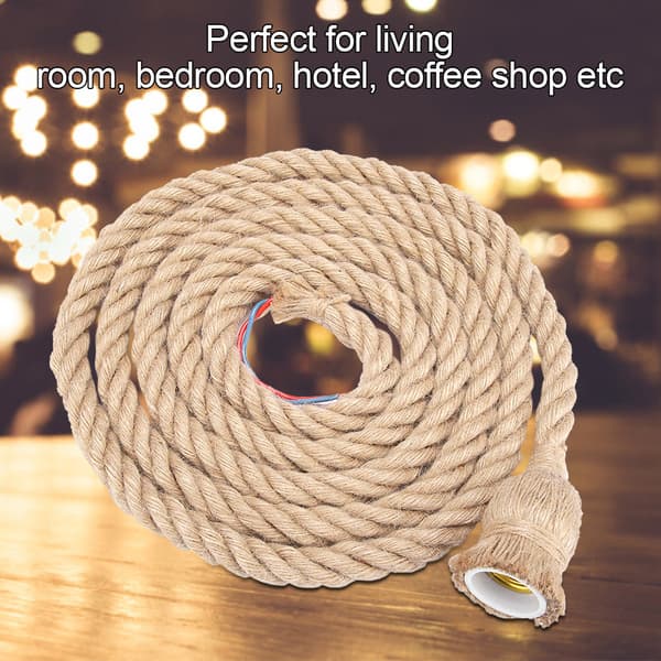 1,5M E27 Base Vintage Hængende Hamp Reb til Lys Retro Lampe Loft Pendel (1 Hoved)