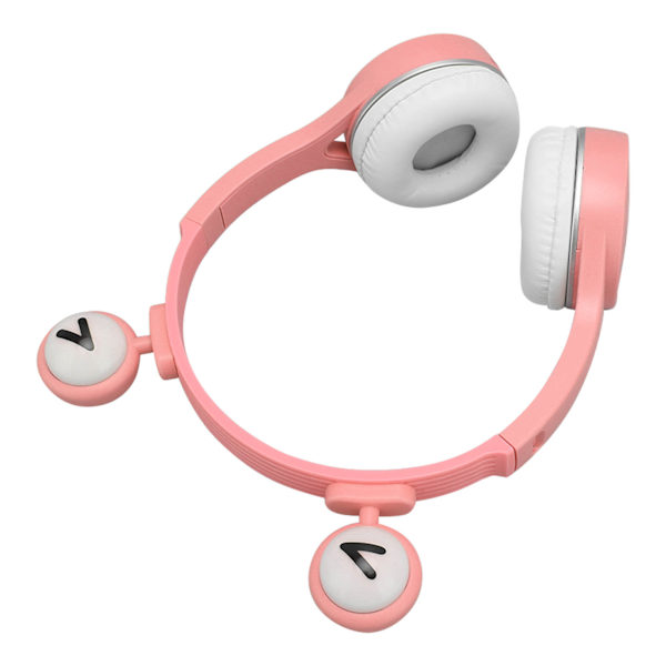 Lasten Bluetooth-kuulokkeet, taitettavat HiFi-stereokuulokkeet, lasten kuulokkeet mikrofonilla ja LED-valolla kotiin, matkoille, kouluun, pinkki