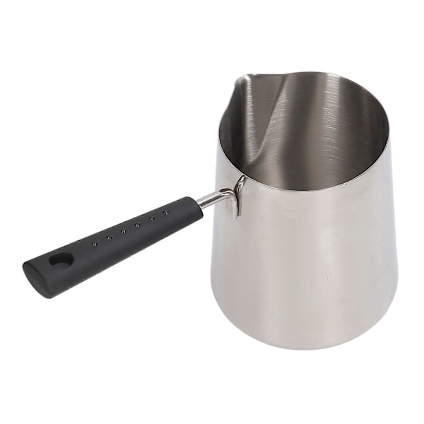 Kaffemælksskumningskande 304 Rustfrit Stål Langt Håndtag Mælkekande Spids Tud Latte Skumningskop med Skala 900ML 22x12x10.3cm/8.7x4.7x4.1