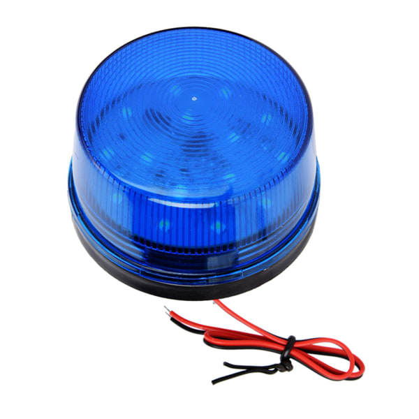 12V Blå LED Strobe Beacon Nødalarmvarselsignal Blinkende lys uten lyd