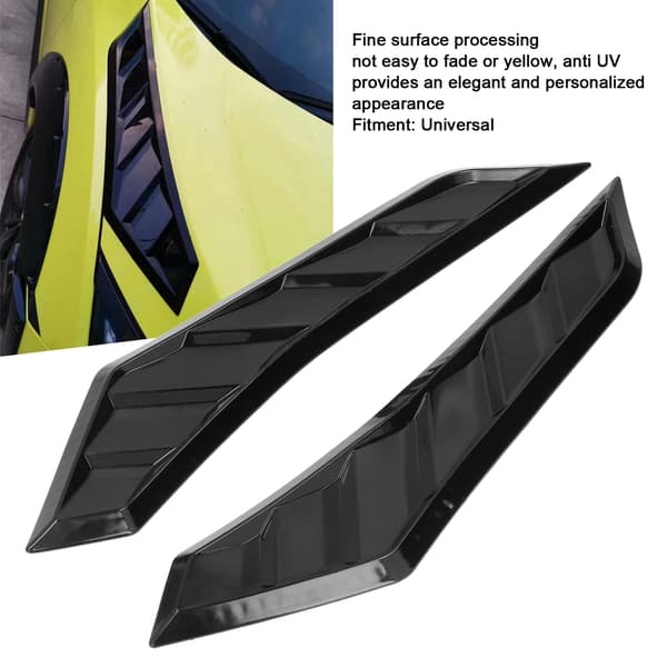2 stk. Gloss Svart Panser Ventiler Bonnet Deksel Gummi Front Panser Ventil Universal for Bil
