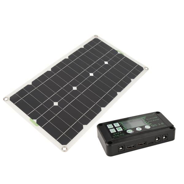 RV solpanel 250W Mono solbatteriopladerpanel Dobbelt USB-port til automatisk tændingsopladning med 30A controller