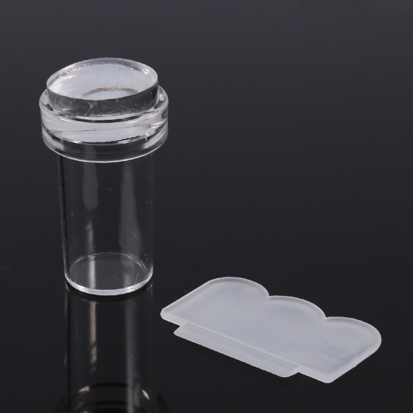 Moderigtigt gennemsigtigt silikone-neglelakoverførselsstempel og -skrabersæt Manicureværktøj