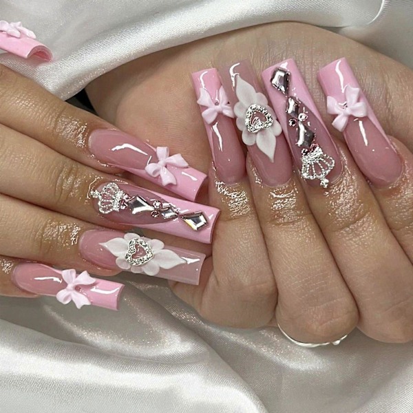 20 st Kronformade Nagelberlocker med Strass Nagelkonst Tillbehör för Kvinnor och Flickor Nagelsmycken