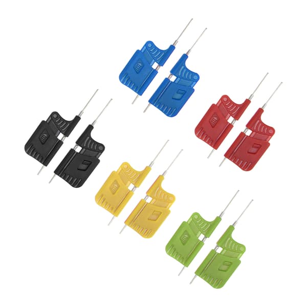 10 stk testledningsklemme ultraliten chipfotklemme med gummiring elektronisk komponent SDK08