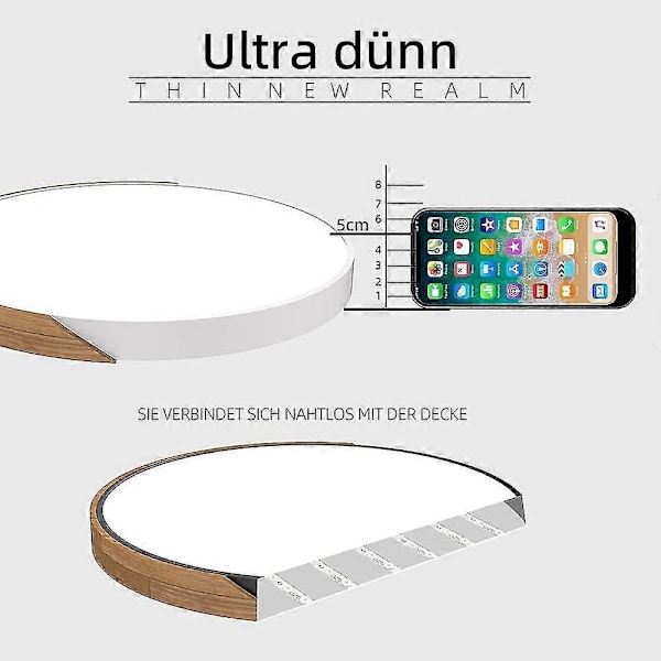LED Taklampe Tre, 18w 1800lm Ultratynn Rund LED Taklampe For Soverom Stue