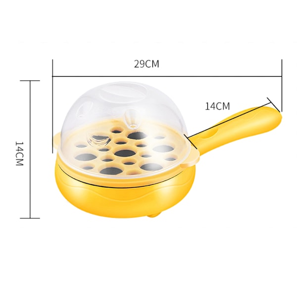 Multifunktionell 2 i 1 äggkokare Non Stick ägg stekpanna äggkokare Automatisk avstängning äggkokare maskin för hem sovsal gul