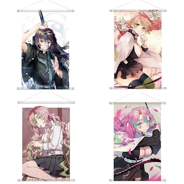 (60x40cm) Anime Demon Scroll -juliste seinätaide Anime-maalauskuva E