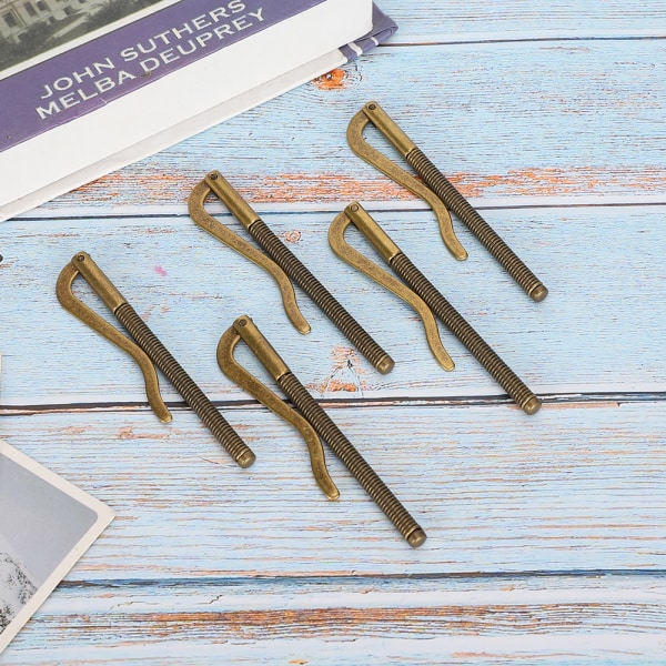 5 stk. penge kontant klip galvaniseret stål høj hårdhed fjeder 85 mm til læder tegnebog Bronze