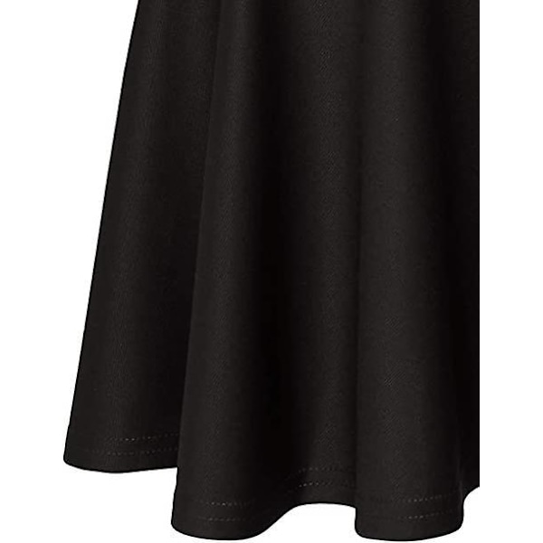 Retro sort plisseret skater nederdel i sort polyester (XL)